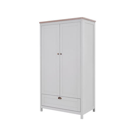 Tutti Bambini Verona 3 Piece Nursery Furniture Set with Cot Bed, Dresser and Wardrobe - Dove Grey / Oak