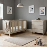 Babymore Dante 2 Piece Nursery Furniture Set with Cot bed and Chest Changer - Cashmere