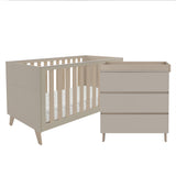 Babymore Dante 2 Piece Nursery Furniture Set with Cot bed and Chest Changer - Cashmere