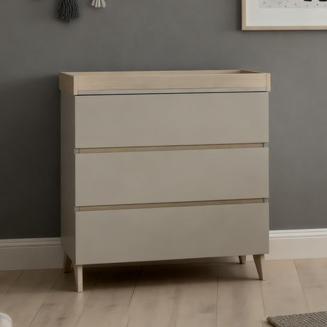 Babymore Dante 2 Piece Nursery Furniture Set with Cot bed and Chest Changer - Cashmere