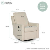 Obaby Denver Swivel Recliner Glider Nursing Chair - Bouclé