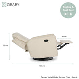 Obaby Denver Swivel Recliner Glider Nursing Chair - Bouclé