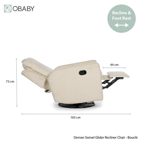 Obaby Denver Swivel Recliner Glider Nursing Chair - Bouclé