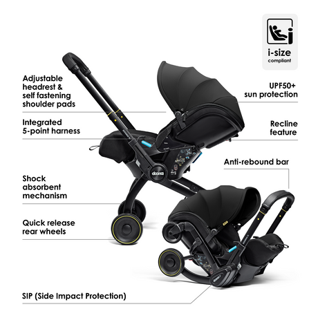 Doona X Reclining Infant Car Seat Stroller - Nitro Black