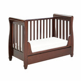 Babymore Eva Sleigh Drop Side Cot Bed with Under Drawer - Brown