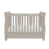 Babymore Eva Sleigh Drop Side Cot Bed with Under Drawer - Cashmere