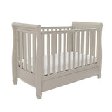 Babymore Eva Sleigh Drop Side Cot Bed with Under Drawer - Cashmere