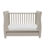 Babymore Eva Sleigh Drop Side Cot Bed with Under Drawer - Cashmere