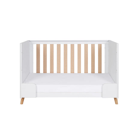 Tutti Bambini Fika Mini 2 Piece Nursery Furniture Set with Cot Bed & Dresser - White & Light Oak