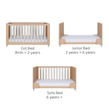 Tutti Bambini Fika 2 Piece Nursery Furniture Set with Cot Bed & Dresser - White Sand & Light Oak