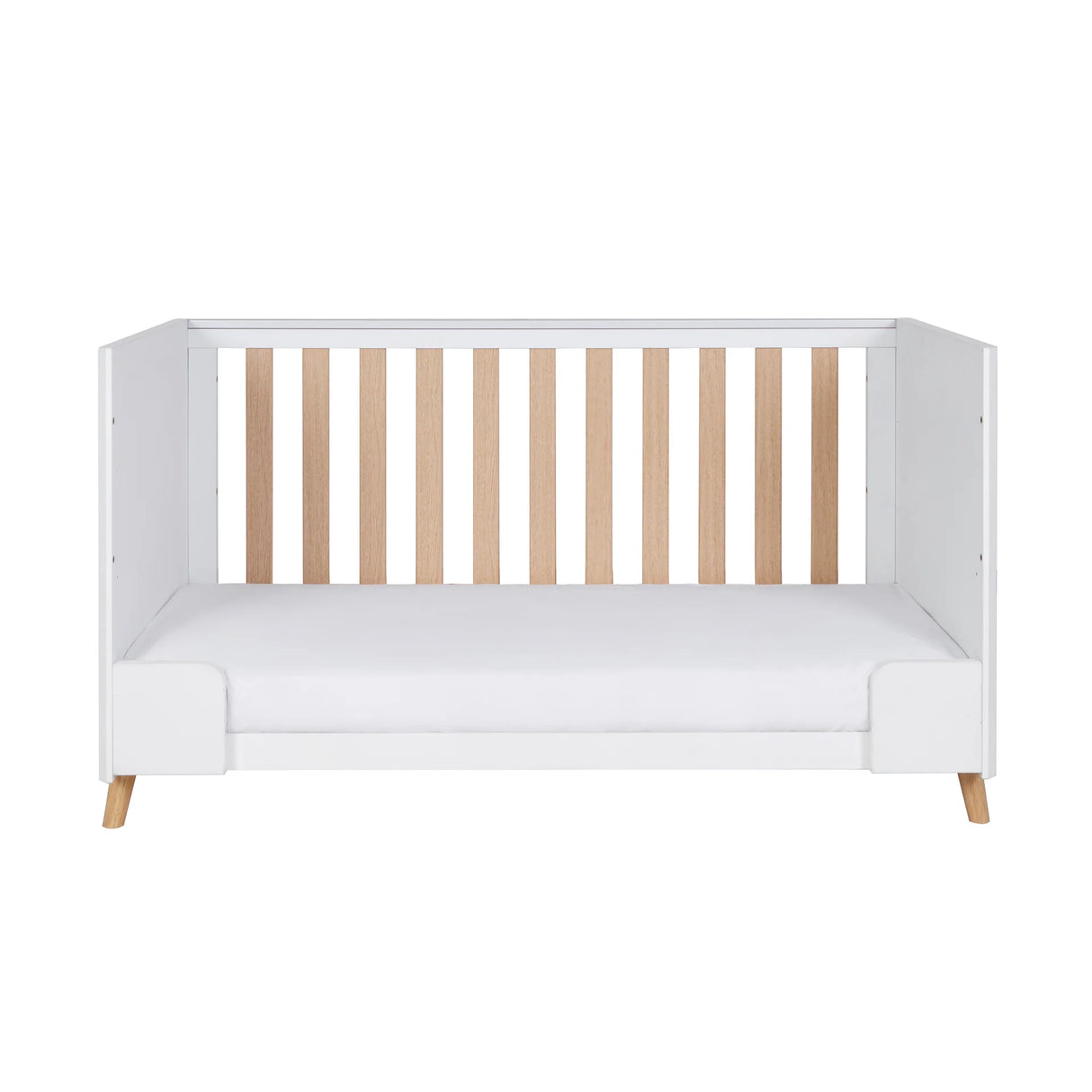 Tutti Bambini Fika 3 Piece Nursery Furniture Set with Cot Bed, Dresser & Wardrobe - White & Light Oak