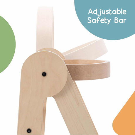 MamaToyz Folding Learning Tower Natural Beech Wood Montessori Child Safety Platform