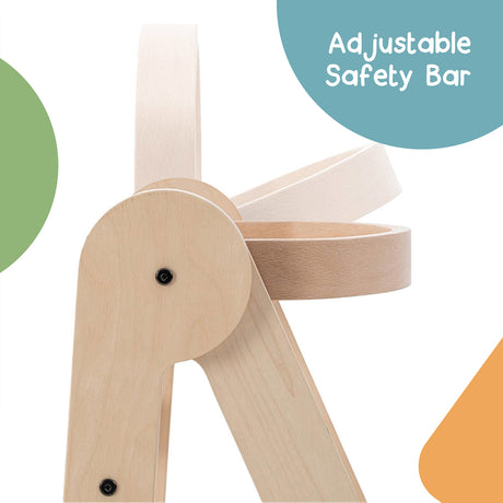 MamaToyz Folding Learning Tower - Natural Beech Wood Montessori Child Safety Platform