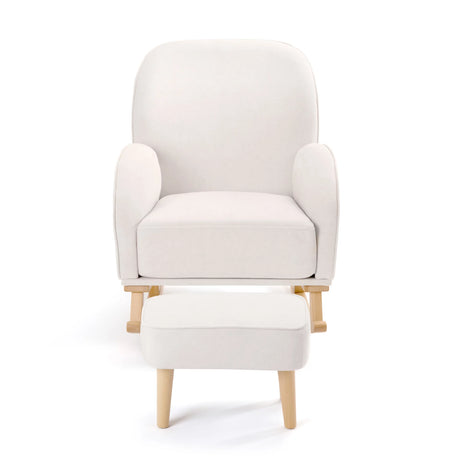 Babymore Freya Nursing Rocking Chair & Foot Stool – Cream