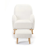 Babymore Freya Nursing Rocking Chair & Foot Stool – Off White Bouclé