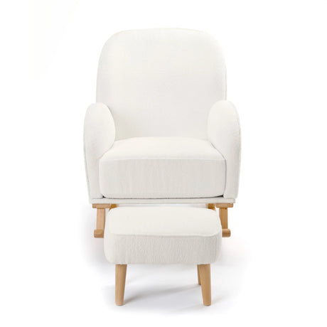 Babymore Freya Nursing Rocking Chair & Foot Stool – Off White Bouclé