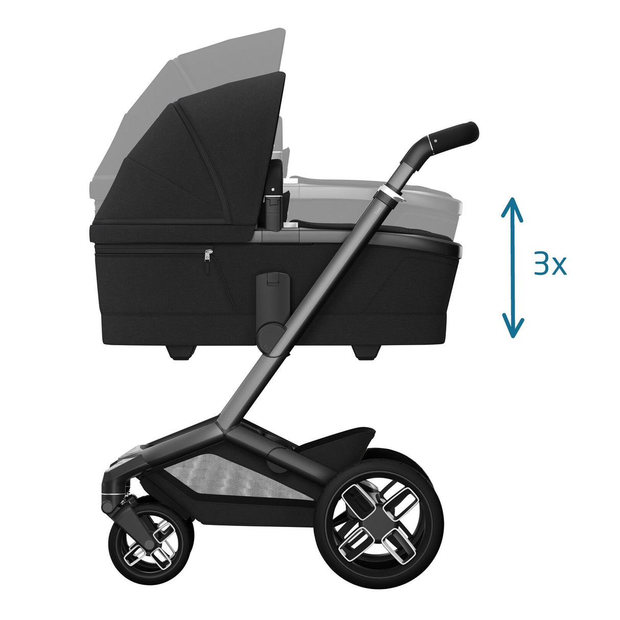 Maxi Cosi Fame 7 Piece Essential Pushchair Bundle - Twillic Black