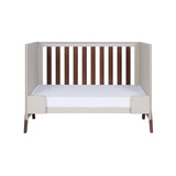 Tutti Bambini Fuori Mini 3 Piece Nursery Furniture Set with Cot Bed, Dresser & Wardrobe - White Sand / Warm Walnut