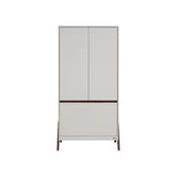 Tutti Bambini Fuori Mini 3 Piece Nursery Furniture Set with Cot Bed, Dresser & Wardrobe - White Sand / Warm Walnut