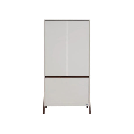 Tutti Bambini Fuori Mini 3 Piece Nursery Furniture Set with Cot Bed, Dresser & Wardrobe - White Sand / Warm Walnut