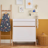Tutti Bambini Fuori Mini 3 Piece Nursery Furniture Set with Cot Bed, Dresser & Wardrobe - White / Light Oak