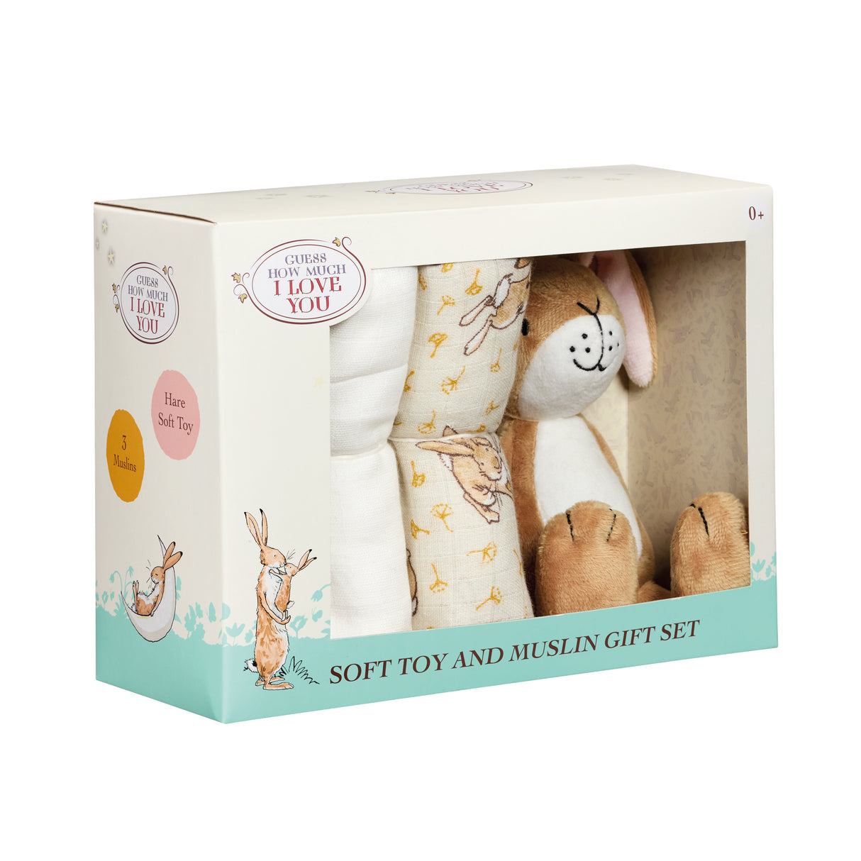 Rainbow Designs Guess How Much I Love You Soft Toy & Muslin Set