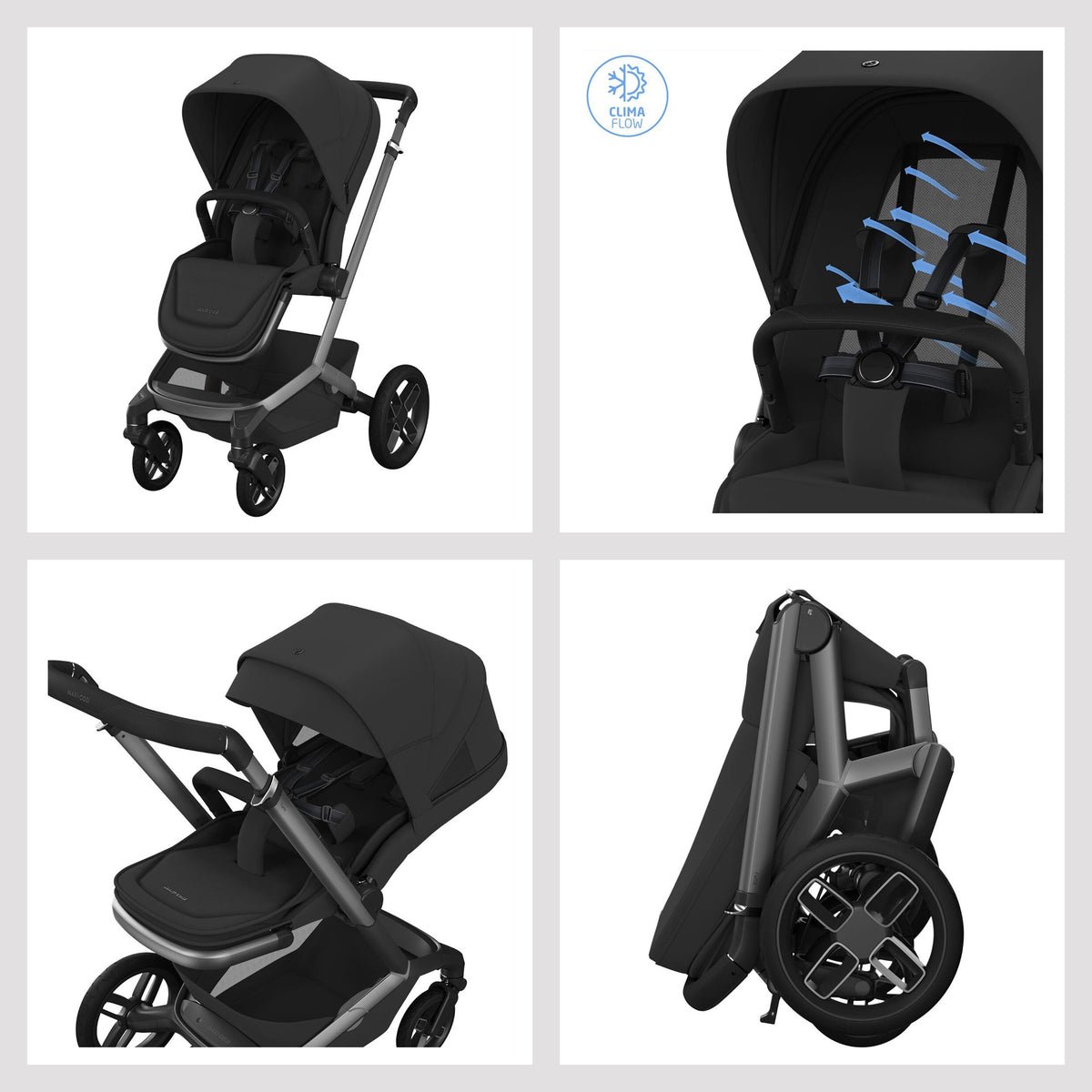 Maxi-Cosi Fame 2026 Premium Travel System with Pebble Slide Pro and Slide Pro Base - Onyx Black