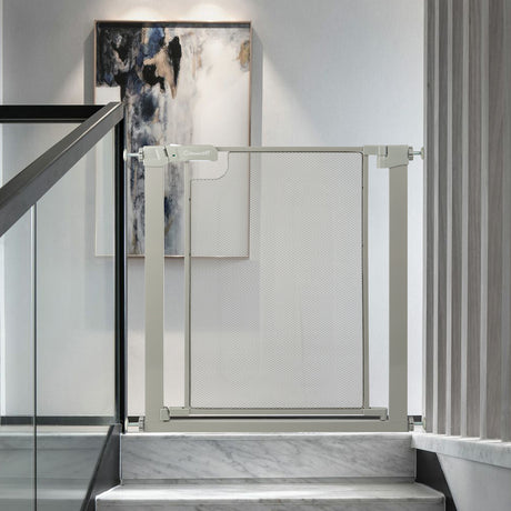 Callowesse Metal Mesh Baby Stair Gate - Ash Grey