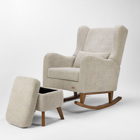 Tutti Bambini Harper Wingback Rocking Chair & Footstool - Teddy Mushroom