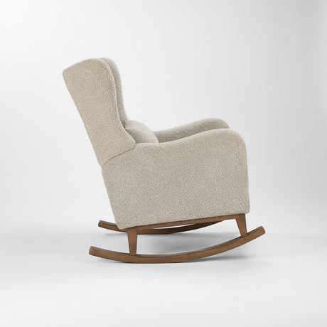 Tutti Bambini Harper Wingback Rocking Chair & Footstool - Teddy Mushroom
