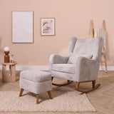Tutti Bambini Harper Wingback Rocking Chair & Footstool - Teddy Cloud