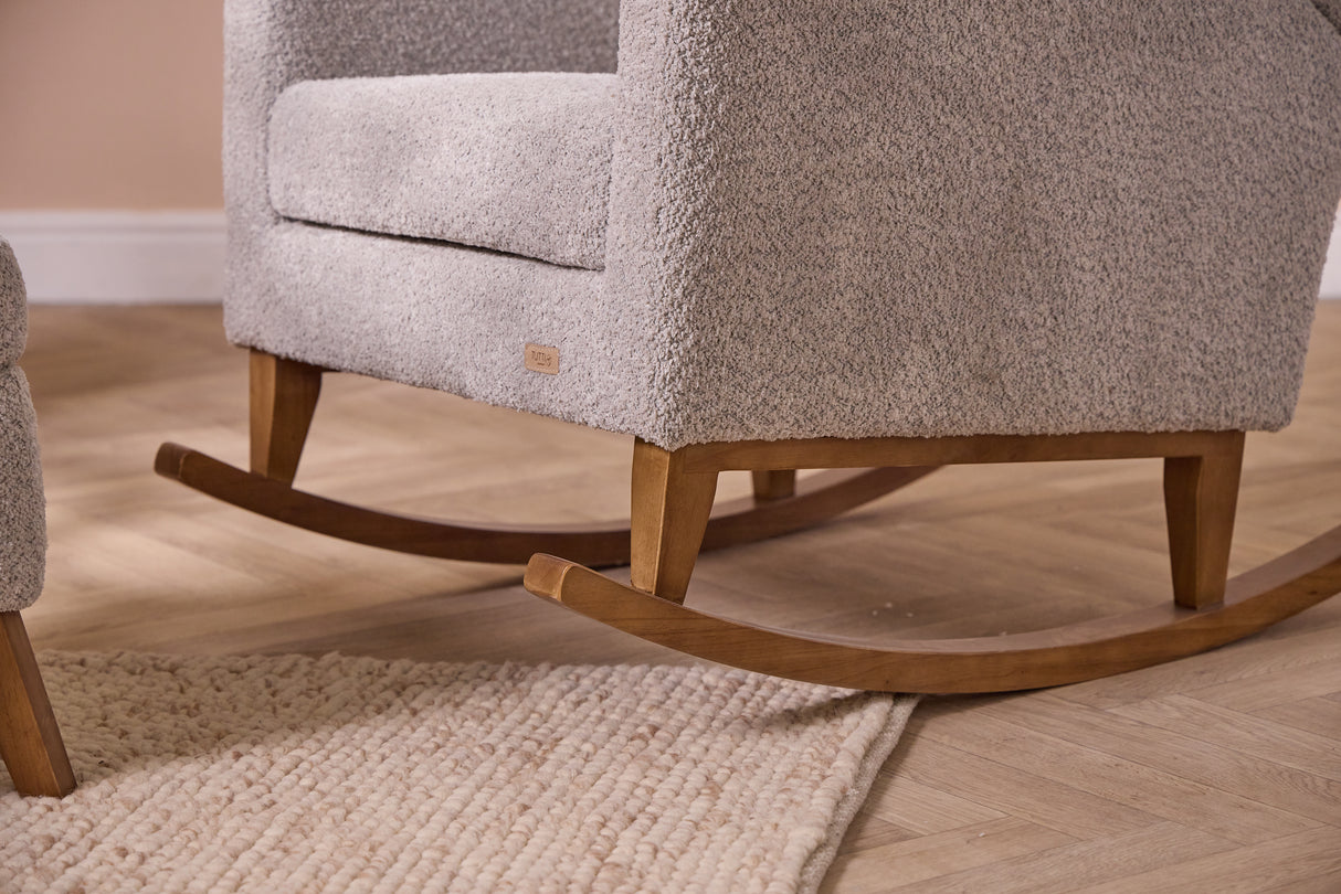 Tutti Bambini Harper Wingback Rocking Chair & Footstool - Teddy Cloud