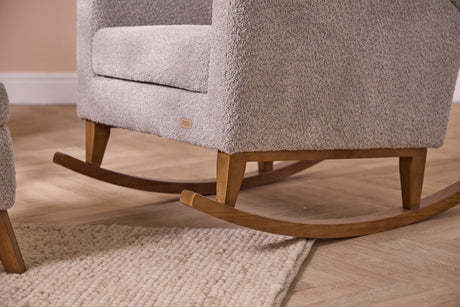 Tutti Bambini Harper Wingback Rocking Chair & Footstool - Teddy Cloud