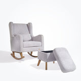 Tutti Bambini Harper Wingback Rocking Chair & Footstool - Teddy Cloud