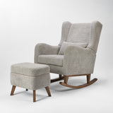 Tutti Bambini Harper Wingback Rocking Chair & Footstool - Teddy Cloud