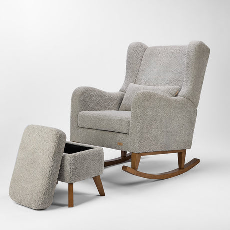 Tutti Bambini Harper Wingback Rocking Chair & Footstool - Teddy Cloud