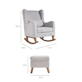 Tutti Bambini Harper Wingback Rocking Chair & Footstool - Teddy Cloud