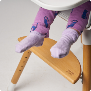 Bababing Una Highchair - White & Grey Wood