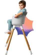 Bababing Una Highchair - White & Grey Wood
