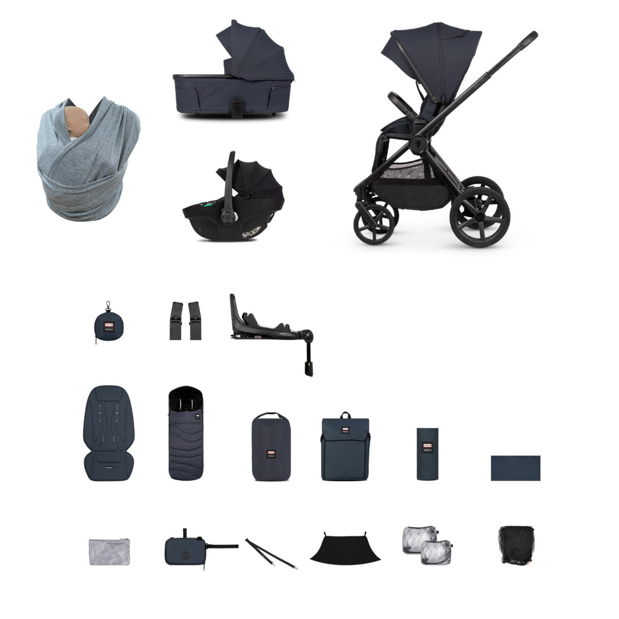 Hunter x Venicci Special Edition Upline 3 Travel System | Luxury Bundle 4 in 1 - Navy
