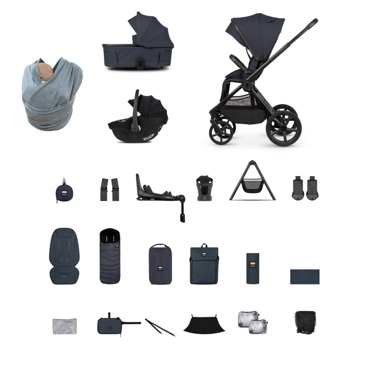 Hunter x Venicci Special Edition Upline 3 Travel System | Ultimate Bundle 4 in 1 Plus - Navy