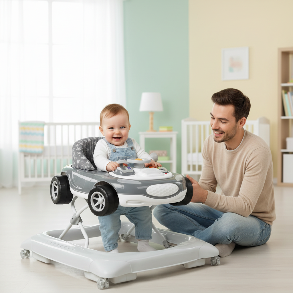 Jané Auto Sport Car Baby Walker with Activity Tray - 6-12kg / 6 Months+