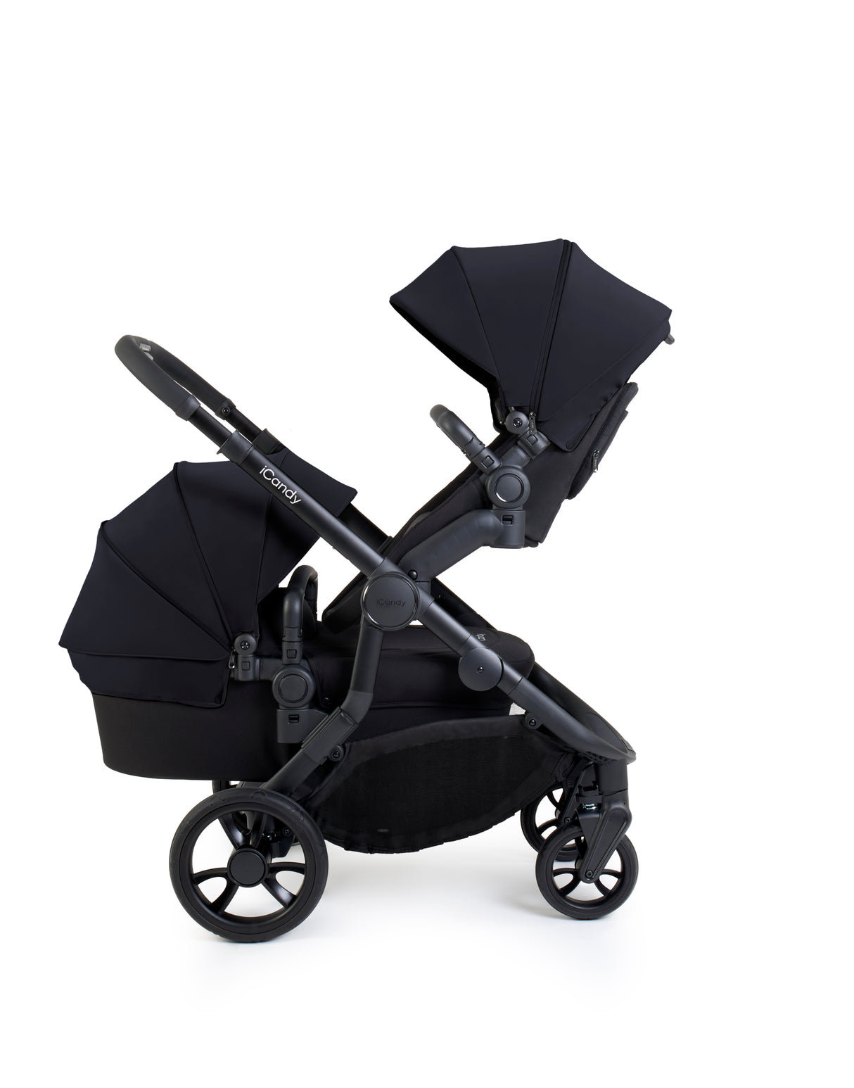 iCandy Orange 4 Complete Double Pushchair Bundle with Accessories - Black