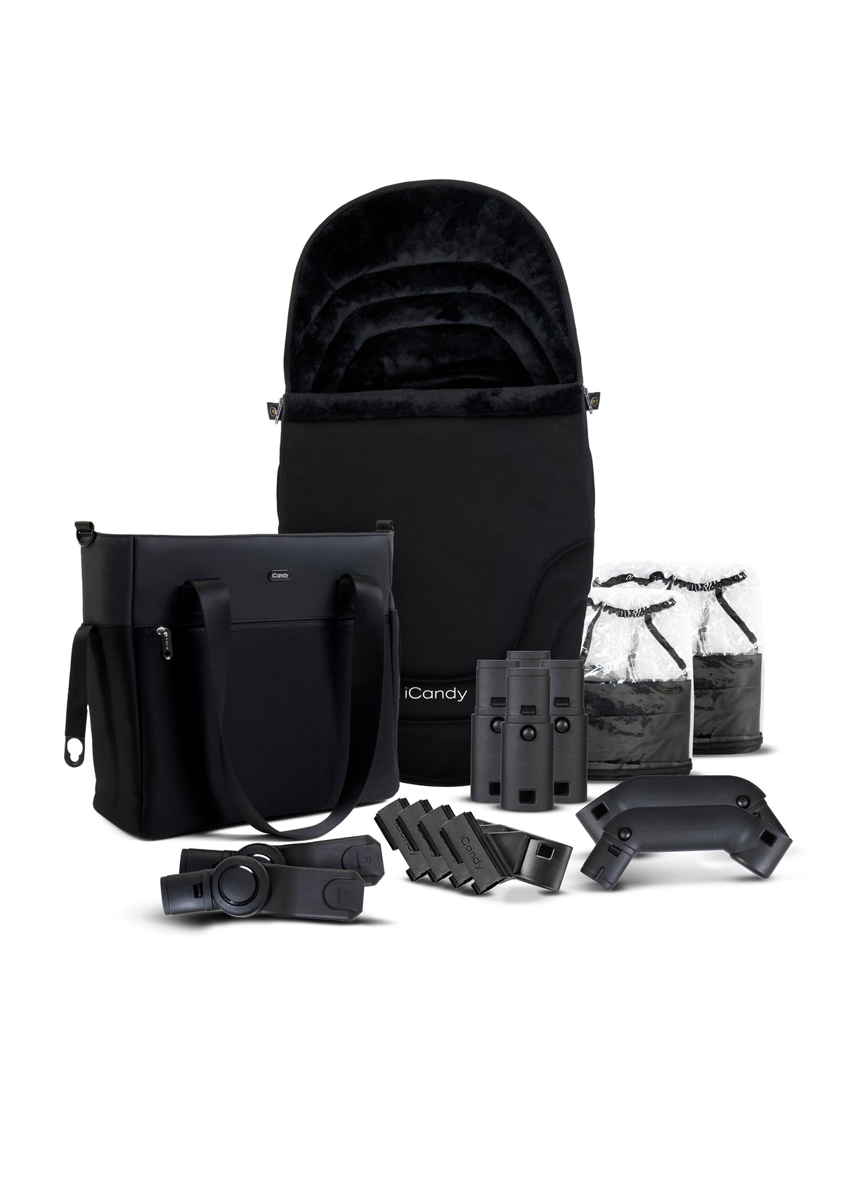 iCandy Orange 4 Single to Double Pushchair Bundle - Black Edition