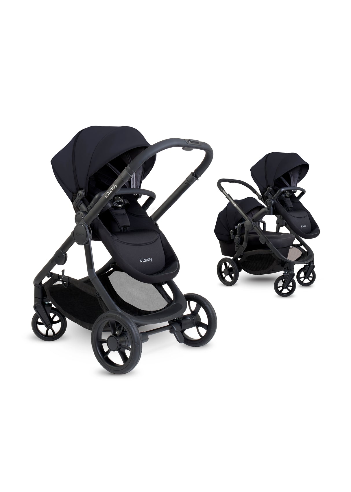 iCandy Orange 4 Complete Double Pushchair Bundle with Accessories - Black