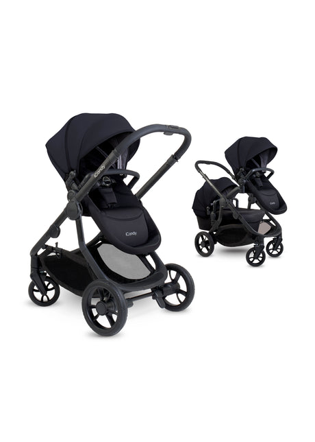 iCandy Orange 4 Complete Double Pushchair Bundle with Accessories - Black