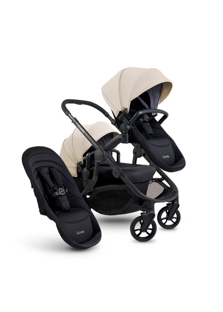 iCandy Orange 4 Complete Double Pushchair Bundle with Accessories - Latte