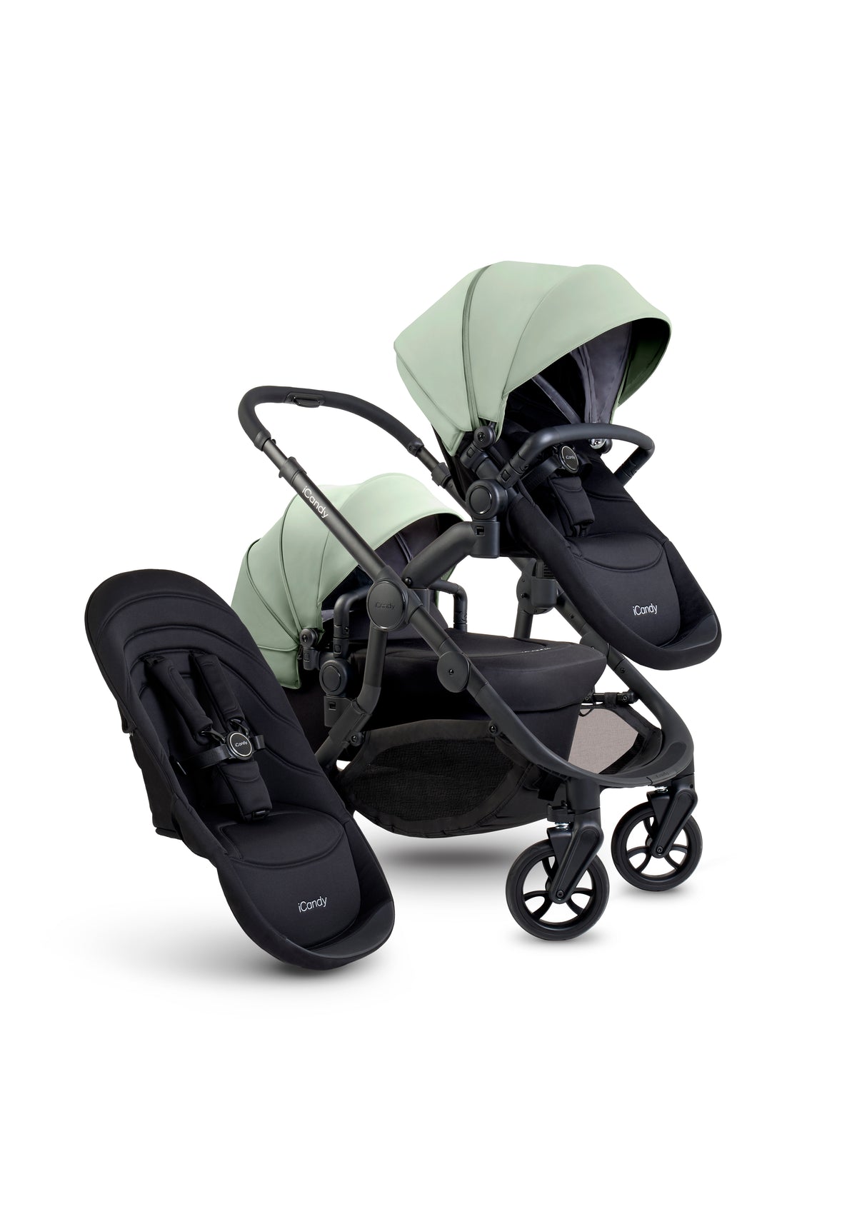 iCandy Orange 4 Complete Double Pushchair Bundle with Accessories - Pistachio