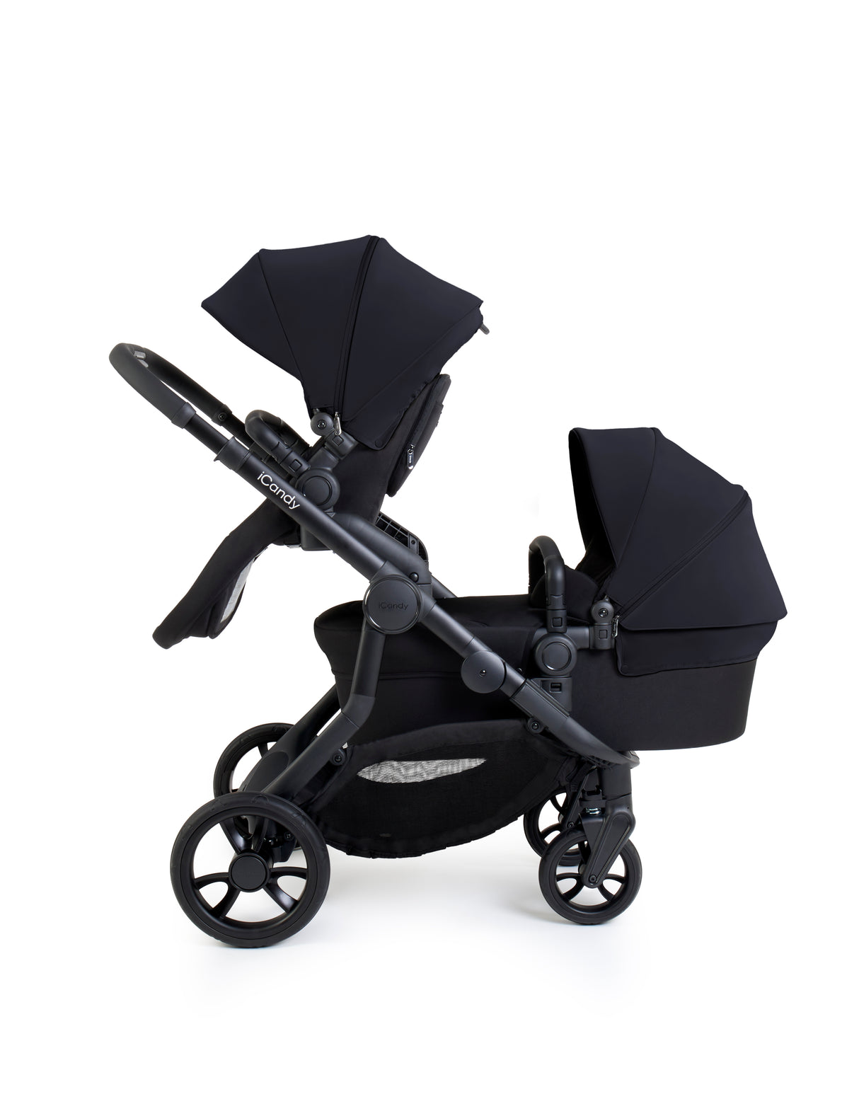iCandy Orange 4 Complete Double Pushchair Bundle with Accessories - Black