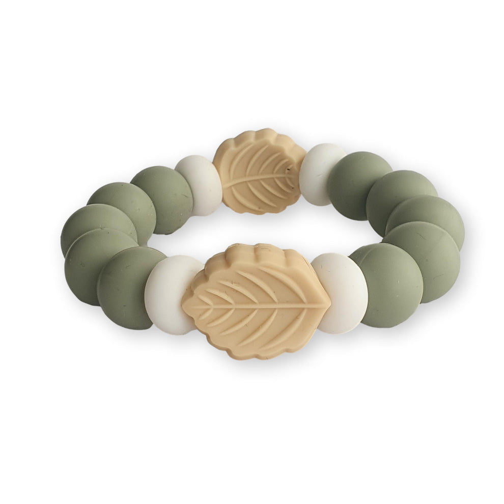 Chewies Silicone Leaf Teething Bangle - Sage
